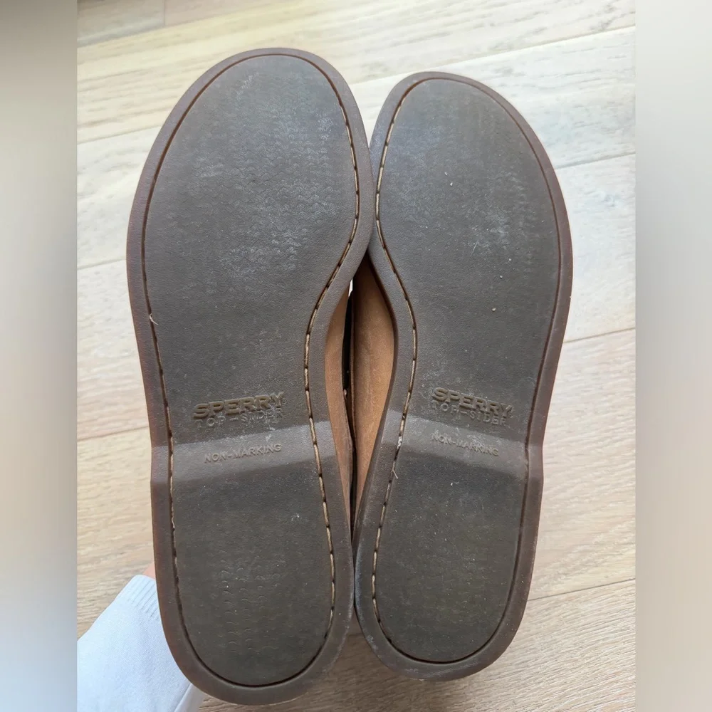 Sperry Authentic Original Sahara Boat Shoes Men’s 10 Leather Brown Deck Shoes - Picture 3 of 6